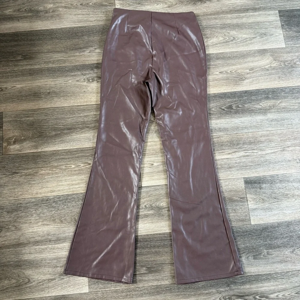 ASOS DESIGN Tall stretch faux leather flare pants - Picture 3 of 10